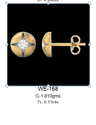 Earrings Round with Centre Diamond